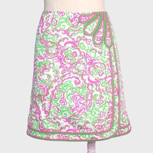 Lilly Pulitzer Vintage Pipping Faux Wrap Skirt